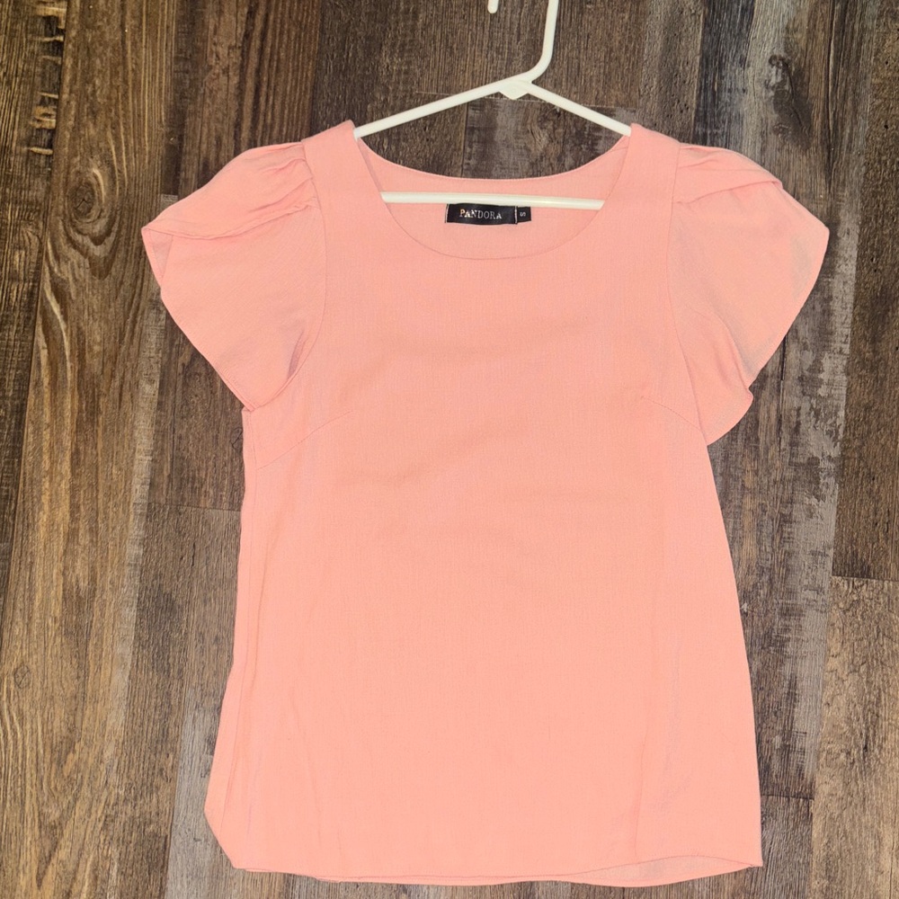 Pandora Peach Cap Sleeve Scoop Neck Top